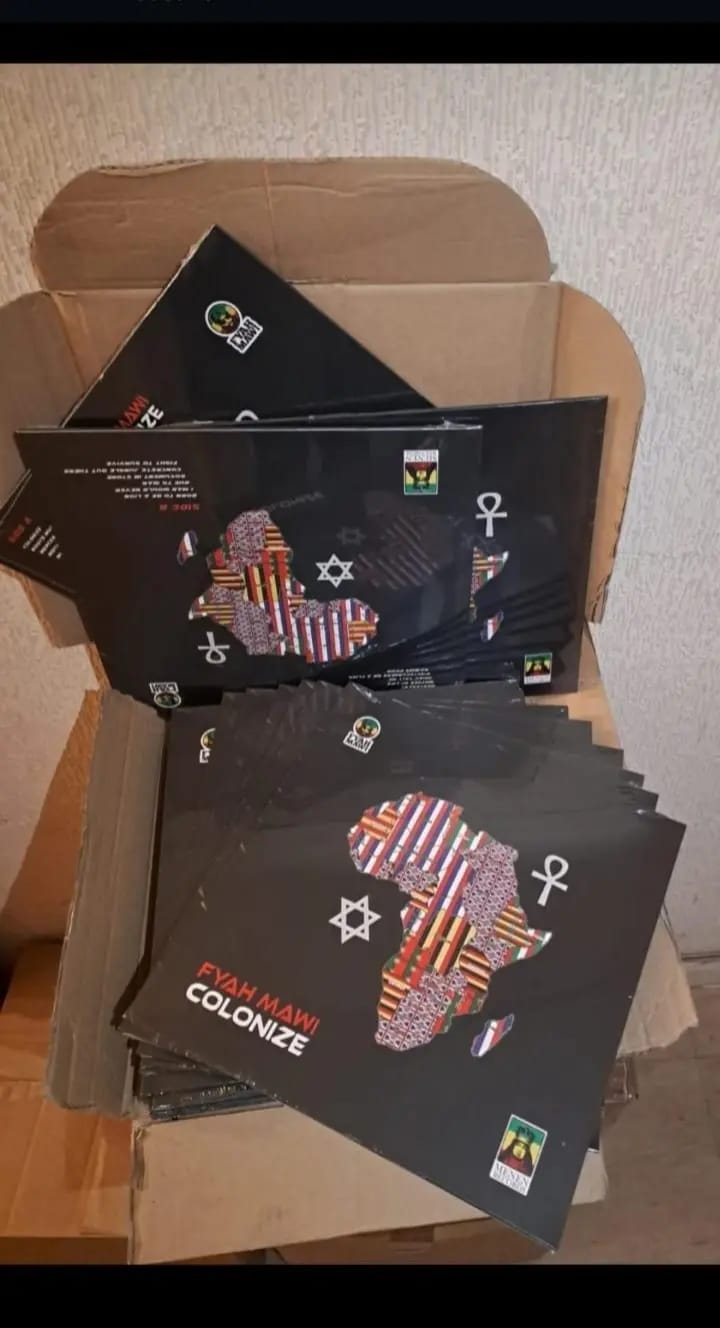 Fyah Mawi music packaging displayed in an open box.