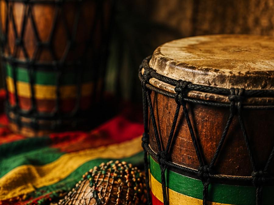 Rasta-inspired drums and percussion